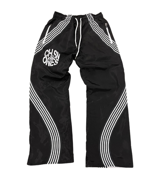 "Jet Black" Reversible Nylon TrackPants